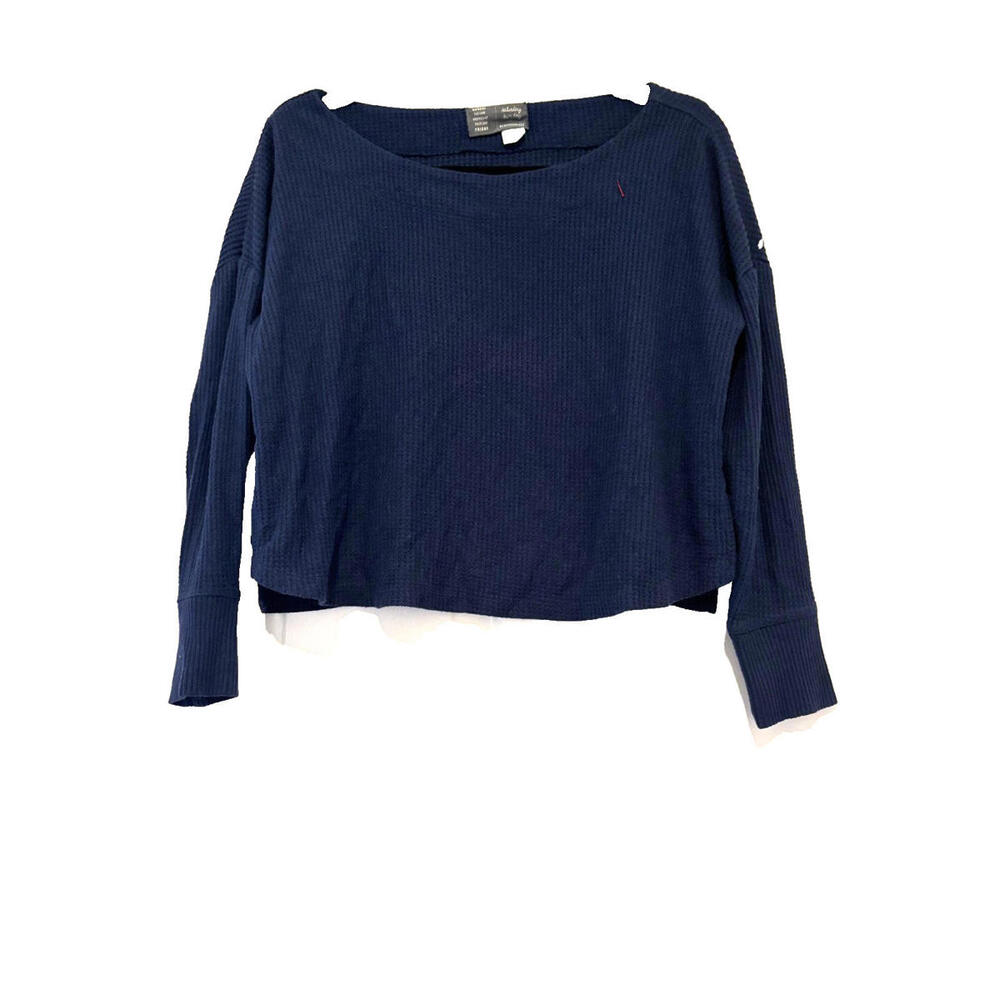Anthropologie Saturday Sunday sz XS‎ blue waffle knit sweater #3211